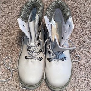 White combat boots